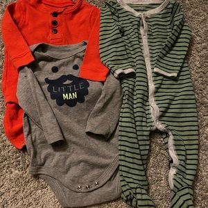 Fall bundle of baby boy 6-9 month footies, jackets and bodysuits